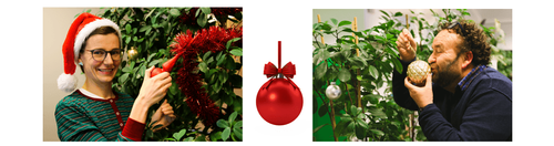 Collega's Annelies en Steven zijn al  helemaal in kerststemming - (c) VLAM, P. De Laet