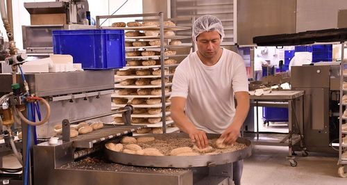 Zaden worden manueel op broodjes aangebracht - (c) VLAM, P. De Laet