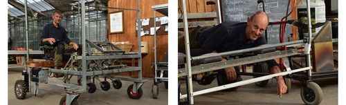 Twee van de machines die Alex Floré zelf creëerde om te schoffelen en te wieden - (c) VLAM, Patricia De Laet