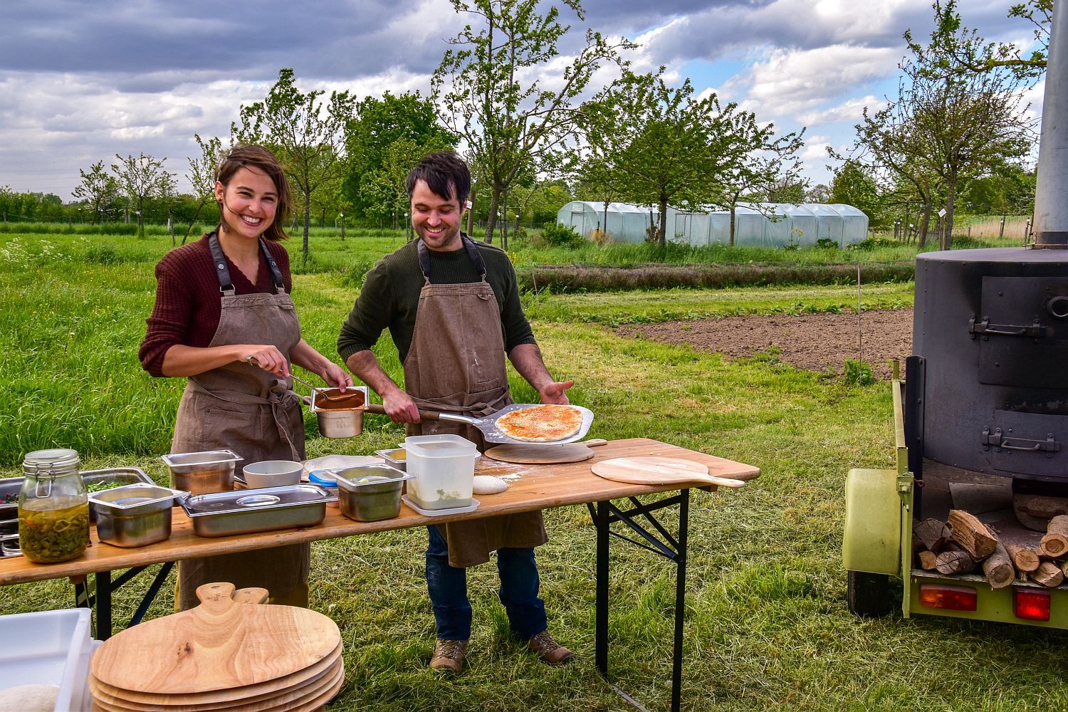 Sofie De Clercq en Gerald Vander Eecken aan het werk met Oogsttafel - (c) VLAM, Patricia De Laet